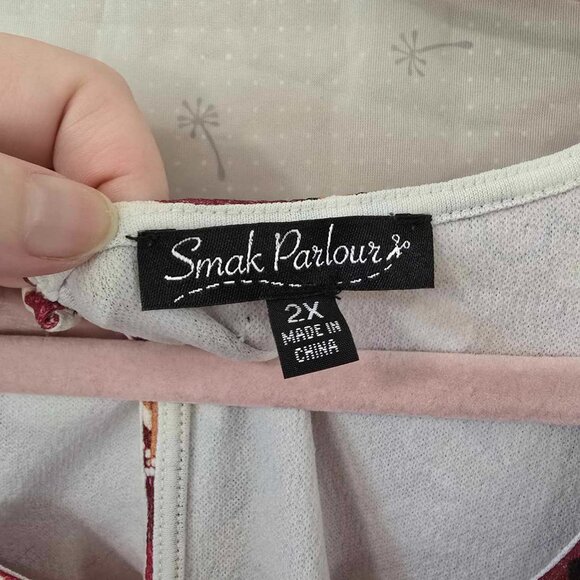 Unique Vintage Red Floral Mini Dress - Picture 4 of 4